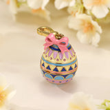 Fashion Openable Princess Enamel Bow Easter Egg Pendant Necklace for Women Sweet Party Jewelry Keychain Pendant Valentine Gift