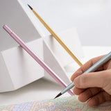 AOOKMIYA Portable Double-headed Nylon Paint Brush Round Head Lacquered Metal Rod Watercolor Brush Travel Painting Student Art Supplies