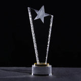 AOOKMIYA Customized Transparent Crystal Trophy, Five-Star, Creative Awards Ceremony, Competition Event, Craft Gift, Home Decorations, 1Pc