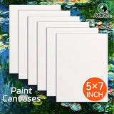 AOOKMIYA 5x7in 2/4/6pcs Canvas Board Bulk,Art Painting White Blank Canvas Panels for Acrylic,Gouache,Oil,Painting,Drawing,Flow Pouring