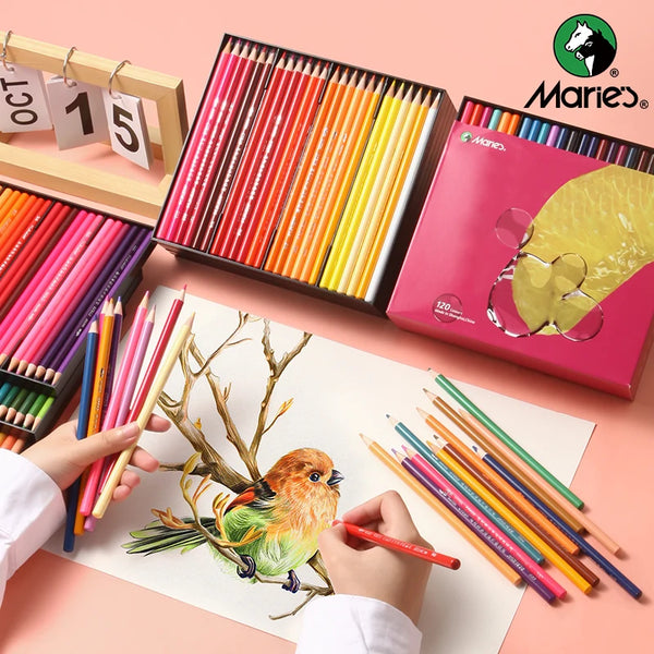 AOOKMIYA Marie's Colored Pencils, 36/48/72/120pcs Professional Oil Color Pencils Set for Painting Coloring book, Gifts For Adult & Artist