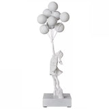 Modern Art 58CM Banksy Art Balloon Girl Statue Healing Flying Balloon Girl Sculpture Resin Craft Home Living Room Decor Gift
