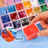 HIMI Gouache Paint Set 24 Colors x 30ml Unique Jelly Cup Design Perfect for Beginners Students Artists Paint on Canvas Paper