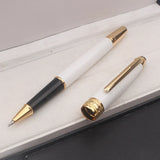 Quality M B 163 Black Ballpoint Rollerball Pen Platinum Coated Metal Ultra Black White Gel Pen for Writing