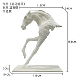 AOOKMIYA Horse head ornament, large floor-to-ceiling sculpture, sales office hall decoration, fiberglass handicraft decoration