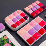 AOOKMIYA Red/pink 12-color Watercolor Paint Repackaging Package 0.5/1/2ML Mini Travel Portable Watercolor Box Painting Supplies