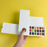 AOOKMIYA Empty Watercolor Palette18 Grid Watercolor Paint Toning Box Portable Foldable Travel Painting Acuarelas Artist's Art Supplies
