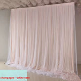 3X6M Wedding Background Decoration Veil White Bilayer Yarn Curtain With Artificial Flower For Birthday Valentine's Day Party DIY