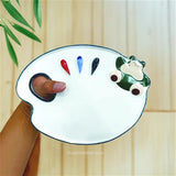 AOOKMIYA Ceramic Palette Handheld Watercolor Gouache Special Palette Easy To Clean Porcelain Plate Paint Plate Painting Art Supplies