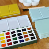 Student Solid Watercolor Box Pigment Empty Box 24 Colors 16 Colors Rosa Solid Pigment Mixing Box Portable Paint Iron Box