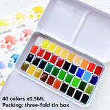 AOOKMIYA Van Gogh Netherlands 24/40 Color Solid Watercolor Paint Trial Pack 0.5/1ml Mini Pack Acuarela Artist Painting Art Supplies