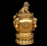 Brass cornucopia, bronze ornaments, golden lion, four gods town handicrafts