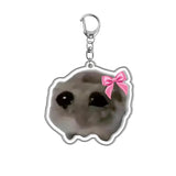 AOOKMIYA ART+ Creative Gifts Creative Cute Pink Bowknot Hamster Keychian For Women Men Simple Design Im Just A Girl Sad Animal Keyring Bag Funny Jewelry