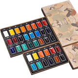 AOOKMIYA Rubens 12/24 Colors Solid Chinese Painting Paint Large Plate Full of Ink Watercolor Painting Pigment Professional Art Supplies