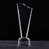 AOOKMIYA Customized Transparent Crystal Trophy, Five-Star, Creative Awards Ceremony, Competition Event, Craft Gift, Home Decorations, 1Pc