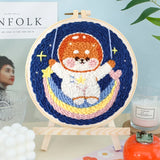 AOOKMIYA RUOPOTY Diy Punch Needle Kit Flowers Crafts For Beginner Needle Embroidery Starter Kits For Diy Gift Cross Stitch Home Decor