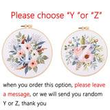 AOOKMIYA Floral Embroidery Kit for Beginner and Adults Cross Stitch Kits Embroidery Starter Kit with Initial Letter and Flower Pattern