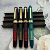 WingSung 630 Hammer Pattern Fountain Pen Iraurita 0.5mm NO.8 Nib Piston Resin Gold Clip Pen Stationery Business Writing Gifts