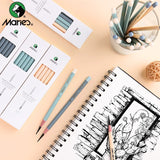 AOOKMIYA 6/12pcs Marie's Sketch Charcoal Pencils,Soft/Medium/Hard Lead with Colored Wooden Barrel for Drawing,Sketching,Shading & Blendin