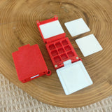 AOOKMIYA Empty Palette Portable Folding Watercolor Box 9 Compartments 0.5ML Paint Tray 3D Printing Travel Painting Artist's Art Supplies