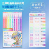 198/6 PCS Drawing Highlighter Morandi Gel Pen Student Diary Scrapbook Painting DIY Gel Pen Office School Supplies Stationery