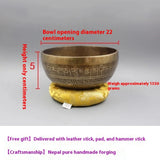 Nepal Handmade Brass Singing Bowl Meditative Buddhist Supplies Chakra Yoga Sound Bowl Percussion Musical Instrument Singing Bowl