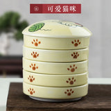 AOOKMIYA New Five-layer Covered Ceramic Palette Chinese Painting Pigment Watercolor Palette Calligraphy Ink Cartridge Art Supplies