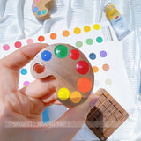 AOOKMIYA Empty Watercolor Palette Ins Wind Watercolor Travel Portable Mini Paint Box Color Matching Magnetic Wooden Box Painting Supplies