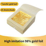 AOOKMIYA High Imitation 24K 98% Gold Leaf Sheets Transfer Gold Foil  for Decoration Arts Craft Paper Gilding Transfer Gold Foil Sheets