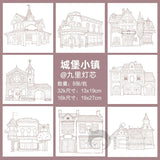 AOOKMIYA 100%Cotton Watercolor Line Manuscript 200gJapanese Architectural Landscape Blank Manuscript Coloring Painting Paper Art Supplies