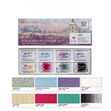 AOOKMIYA Russian White Night New Pearl Watercolor Paint 8-Color Full Block Set Shining Artist Solid Paint Beginner Drawing Art Supplies