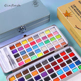 AOOKMIYA Ginflash 50/90colors Solid Pigment Watercolor Paints Set With Water Color Portable Brush Pen Professional Painting Art Supplies AOOKMIYA.COM