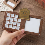 AOOKMIYA Travel Portable Empty Walnut Watercolor Palette Set Magnetic Clip 15 Grid Paint Box Student Sketching Painting Art Supplies