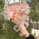 AOOKMIYA ART+ Creative Gifts Kawaii Hello Kitty Cat Dolls With Artificial Flowers Creative Sanrio Bouquet Christmas Valentine Birthday Graduation Gifts