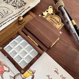 Pure Handmade Customized Wooden Pigment Box Exquisite and Compact Portable Color Box 12 Color Watercolor Travel Box