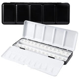 AOOKMIYA Empty Metal Watercolor Tin Palette with Detachable Empty Half Pans for DIY Travel Watercolor Palette Paint Case Art Supplies