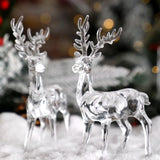 Acrylic Christmas Reindeer Ornaments Tabletop Decorations Holiday Table Crystal Elk Reindeer Sculpture Christmas Home Office