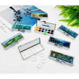 AOOKMIYA Empty Portable Color Palette 12 Grid 1ML Pigment Box Watercolor Packaging Box Art Student Travel Sketching and Painting Supplies