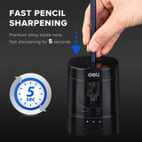 AOOKMIYA Deli Electric & Battery Pencil Sharpener, Automatic with Adjustable Thickness