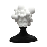 Abstract Figure Sculpture Resin Handicraft Ornaments Black and White Mosaic Woman Figurine Human Head Statue Home Decoration