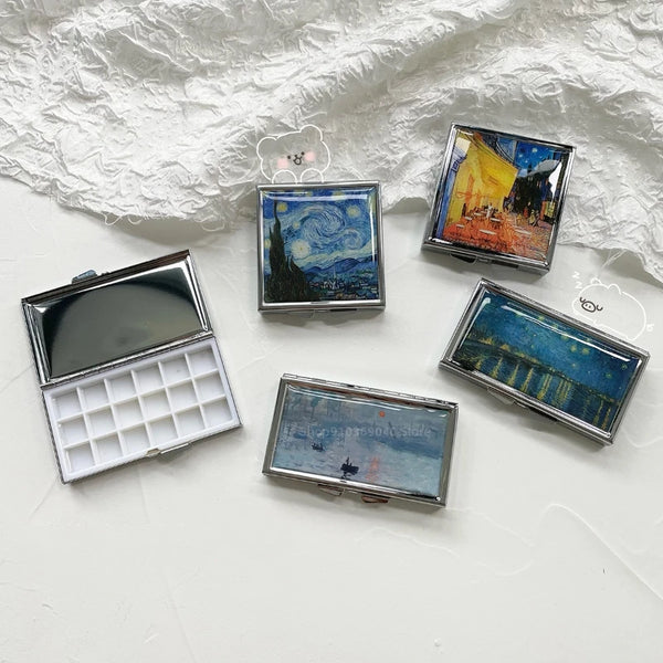 AOOKMIYA 16/18 Grid Watercolor Palette Mini Paint Packaging Tin Box Student Portable Watercolor Box Aquarel Painting Art Supplies