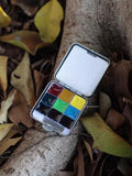 New Mini Travel Solid Watercolor Paint Packaging 9-color Small Metal Mini Watercolor Box Student Painting Supplies   Gouache