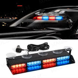 Automobile parts 16 LED Car Strobe Warning Light Assembly Front Windshield Emergency Lamp Yellow White Red Blue For Vehicles Trucks Waterproof