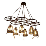 American Style Countryside Creative Personality Industrial Style Pendant Light Restaurant Bar Iron Wheel Creative Pendant Light