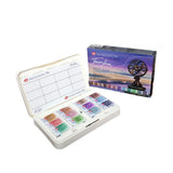 AOOKMIYA NEW White Night Solid Watercolor Mist Series 12 Color Set Artist Precipitated Layered Watercolor Art Supplies for Artist