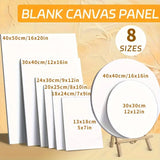 AOOKMIYA 8 Sizes Canvas Panels for Painting,Blank Canvas Boards for Acrylics,Oil,Gouache,Tempera,Primed White for Adults,Hobby Painters.