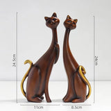 Nordic Graffiti Art Oil Painting Cat Decoration Resin Abstract Ornaments Figurines Bedroom Desktop Porch Cat Sculpture