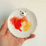 Sminky 12-color Watercolor Palette Pure White Ceramic Square Rectangular Chinese Painting Palette with Lid Easy To Clean