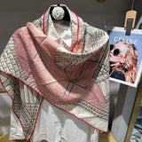 BYSIFA| Deep Khaki 30% Silk 70% wool Scarf Shawl Printed New Brand Fall Winter Women Triangle Silk Wool Scarves Wraps 130*200cm