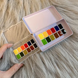 AOOKMIYA Schmincke Master Watercolor Paint Packing 12 Colors Seascape Marine Plant Artist Painting Portable Paint Box Art Supplies